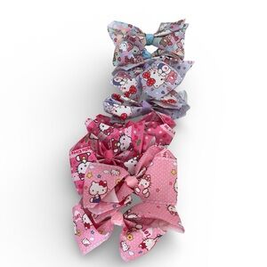 Bundle of 8 Hello Kitty Bow Hair Clips Ribbons NWT